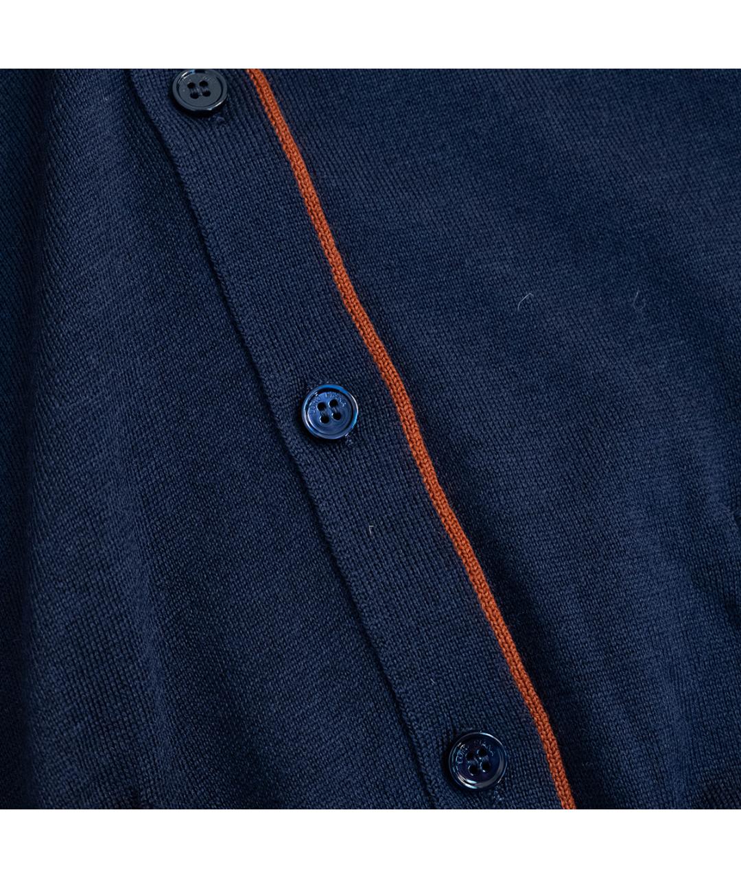 LORO PIANA Темно-синий шерстяной кардиган, фото 4