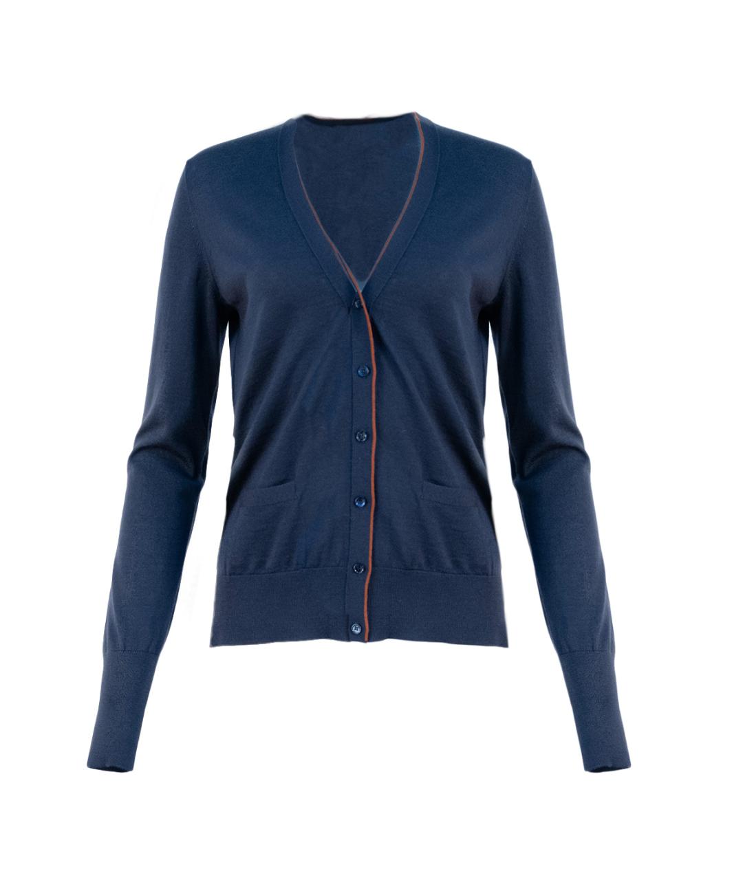 LORO PIANA Темно-синий шерстяной кардиган, фото 6