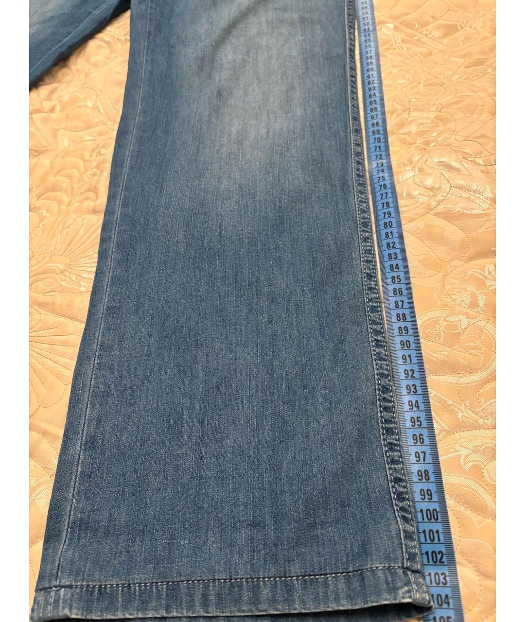 BRIONI Голубые хлопковые прямые джинсы, фото 3