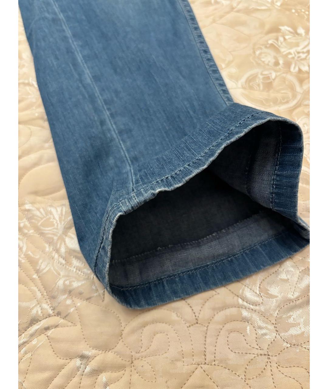 BRIONI Голубые хлопковые прямые джинсы, фото 2