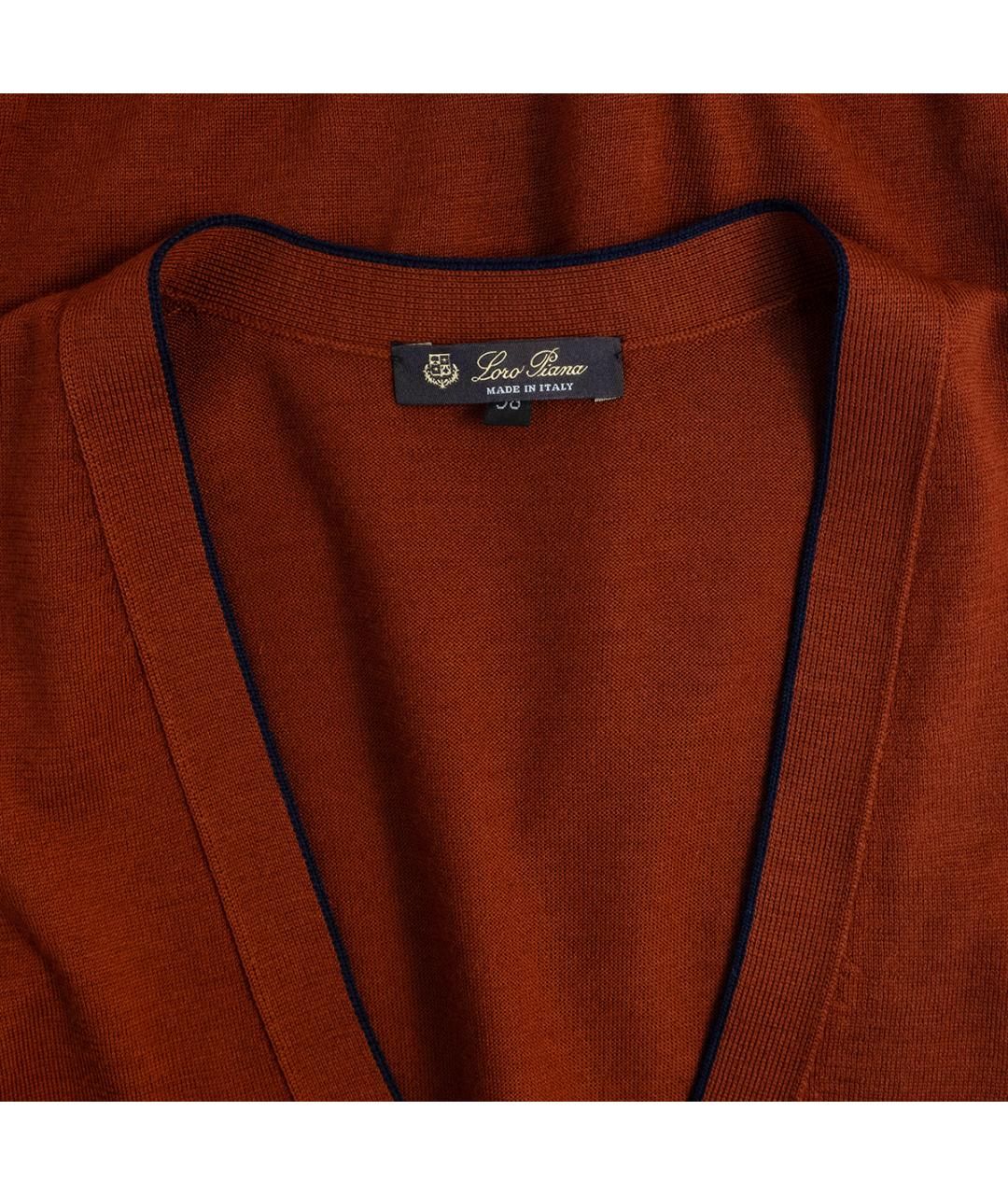 LORO PIANA Коричневый шерстяной кардиган, фото 3