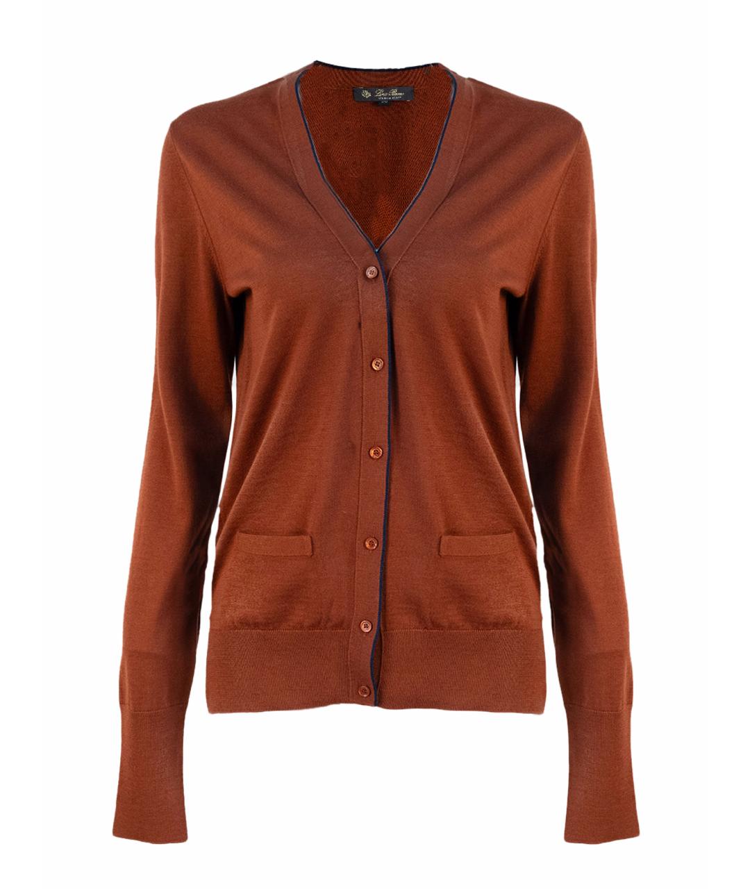 LORO PIANA Коричневый шерстяной кардиган, фото 6