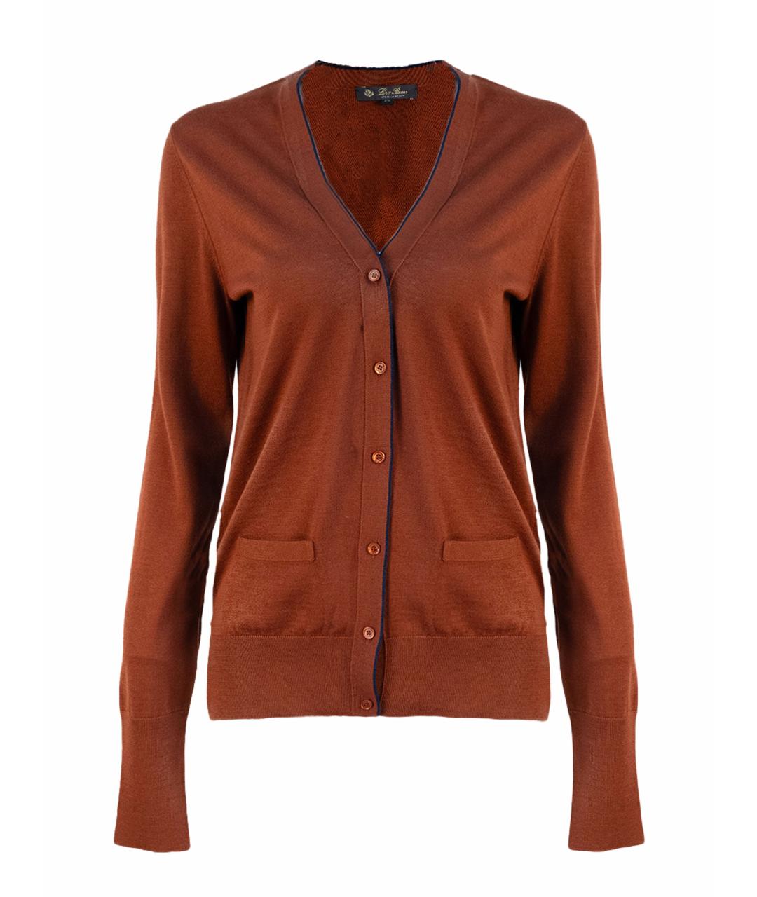 LORO PIANA Коричневый шерстяной кардиган, фото 1