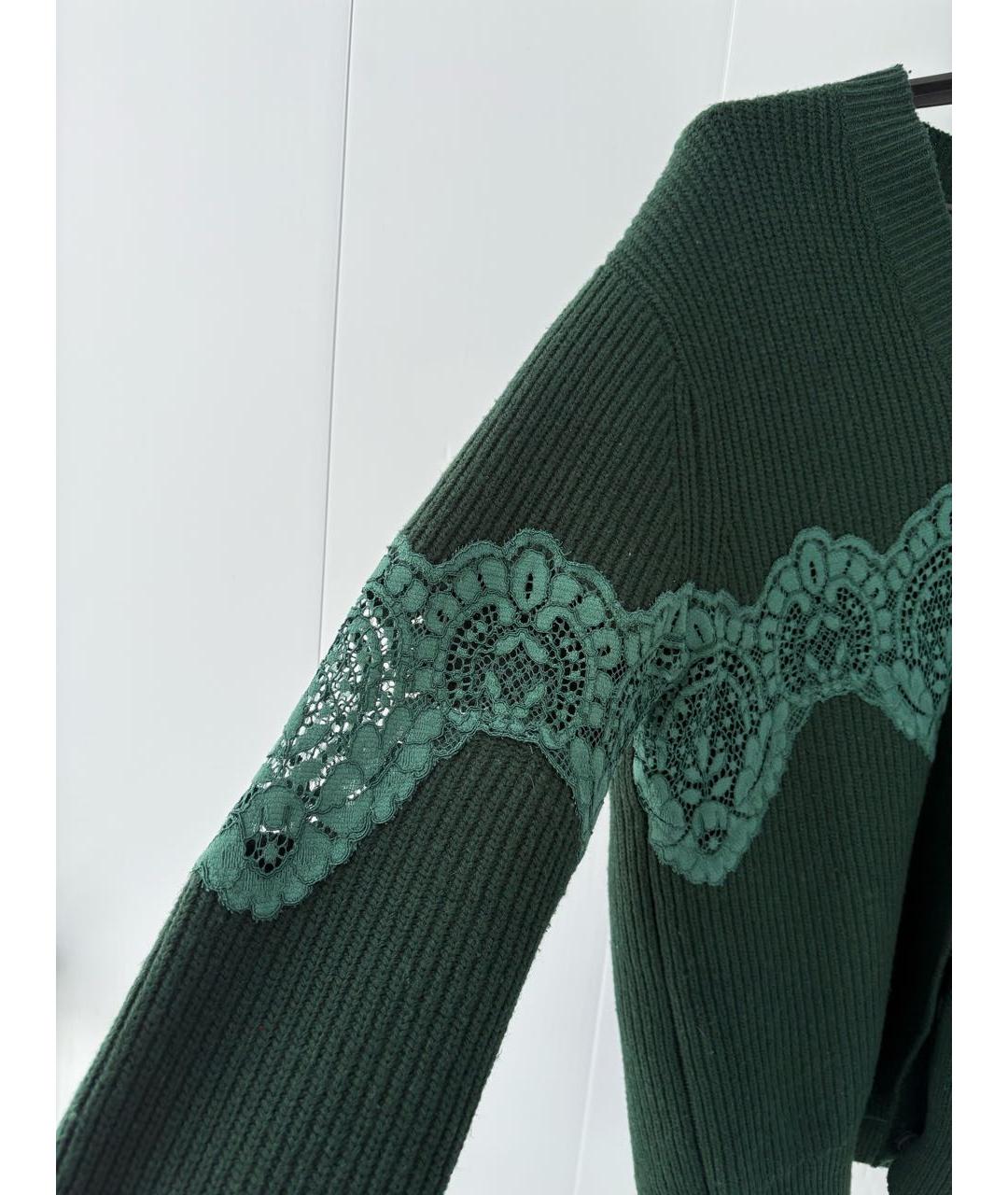 SANDRO Зеленый хлопко-эластановый кардиган, фото 4