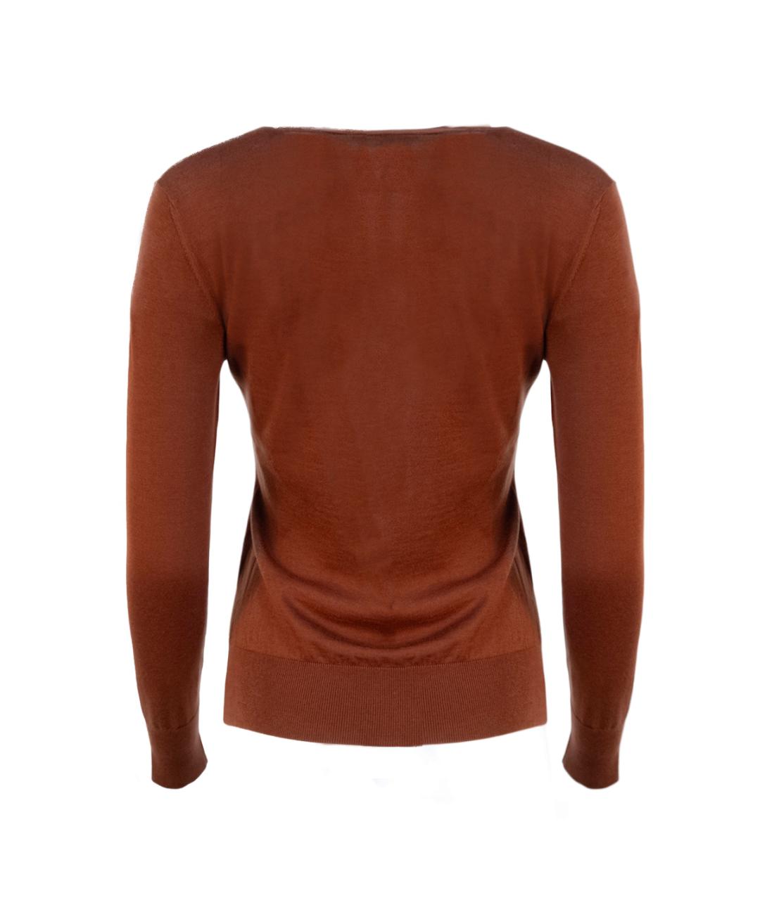 LORO PIANA Коричневый шерстяной кардиган, фото 2