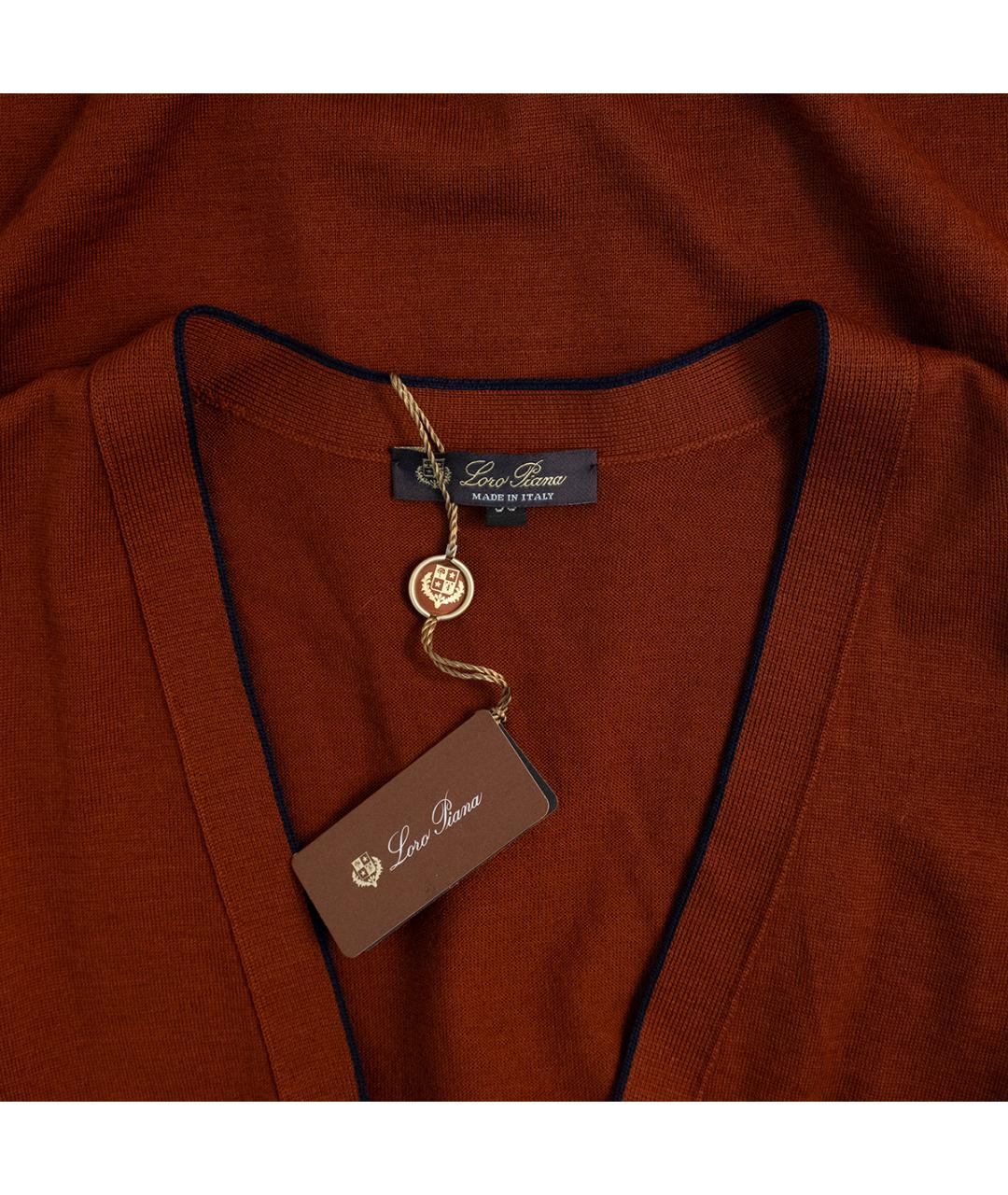 LORO PIANA Коричневый шерстяной кардиган, фото 3
