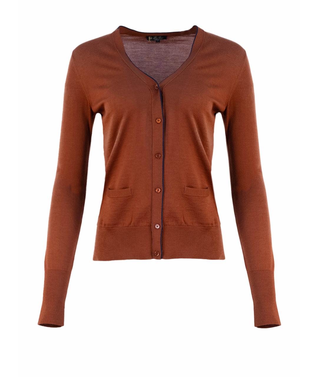 LORO PIANA Коричневый шерстяной кардиган, фото 1