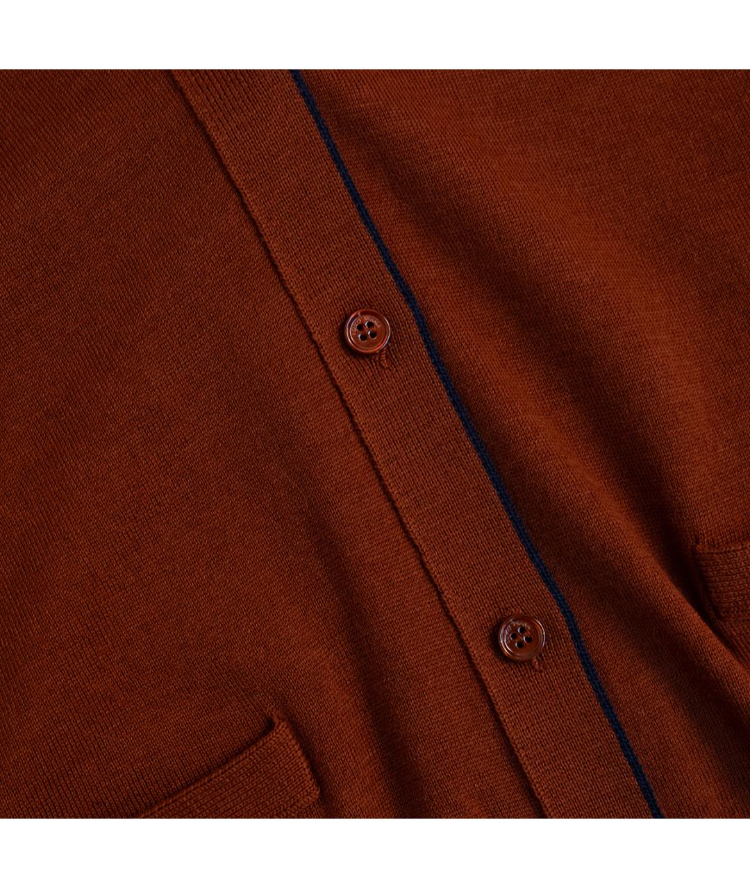 LORO PIANA Коричневый шерстяной кардиган, фото 4