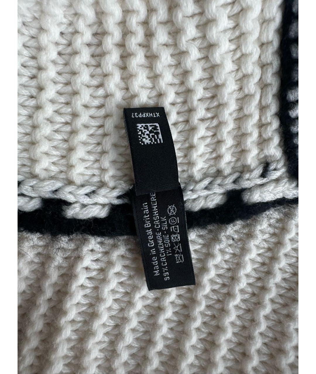 CHANEL Белый шерстяной шарф, фото 4