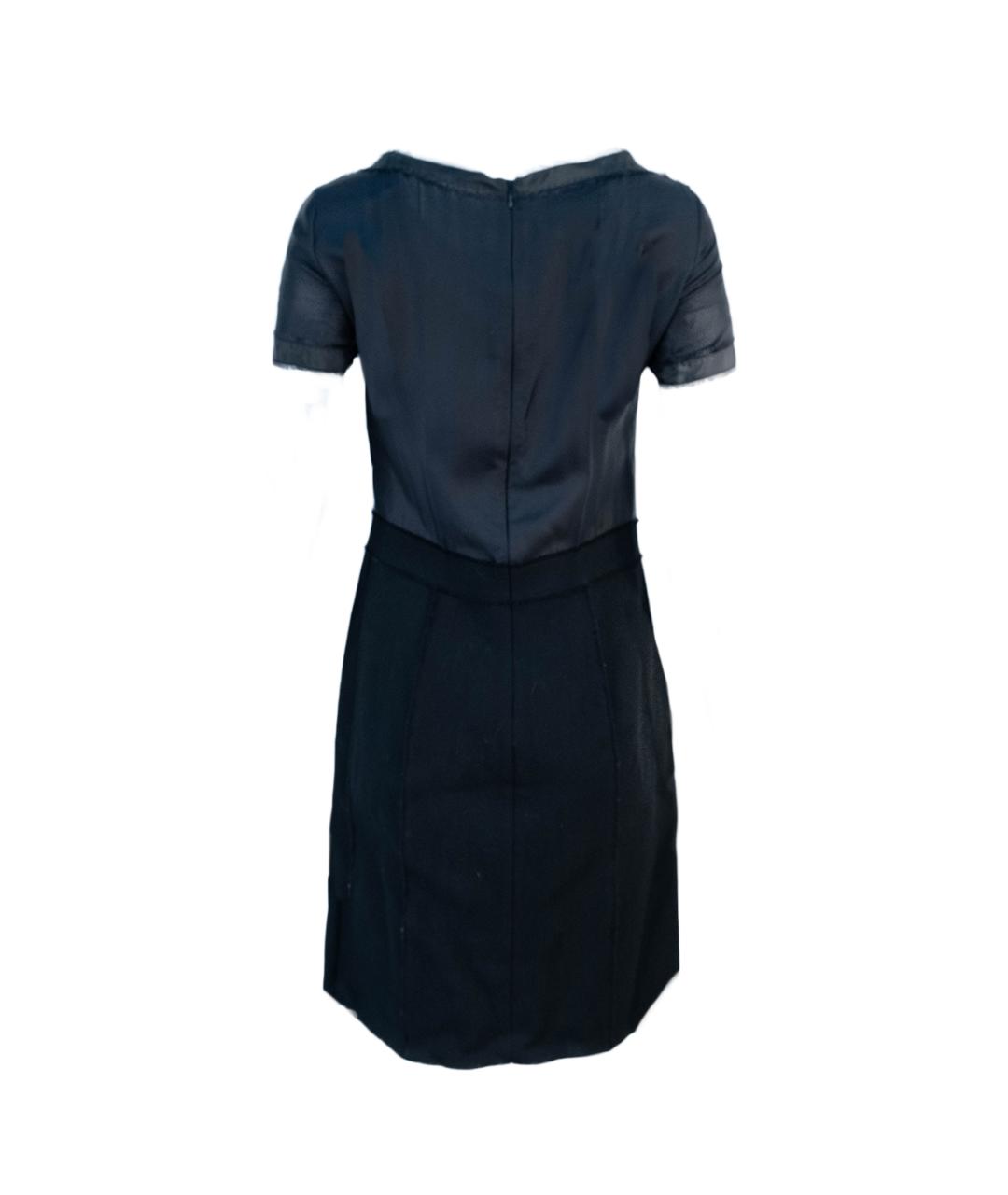 PRADA Черное шелковое повседневное платье, фото 2