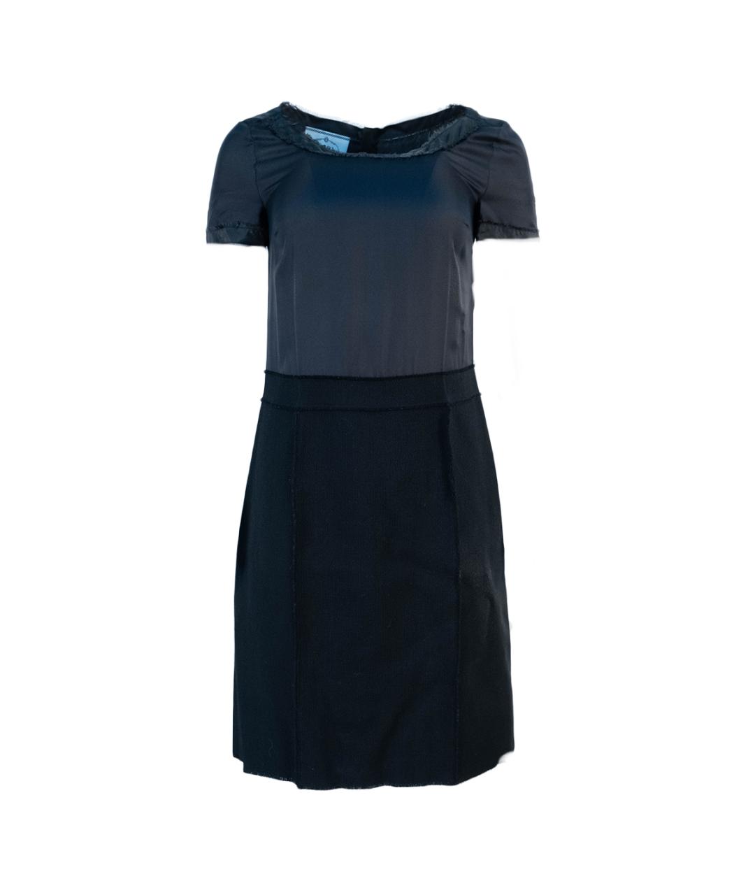 PRADA Черное шелковое повседневное платье, фото 6