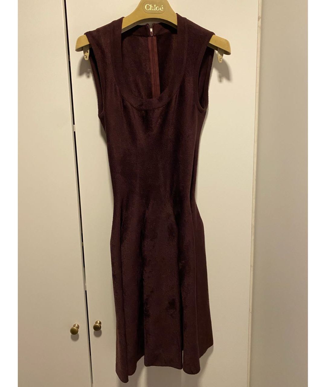 ALAIA Бордовое вискозное коктейльное платье, фото 5