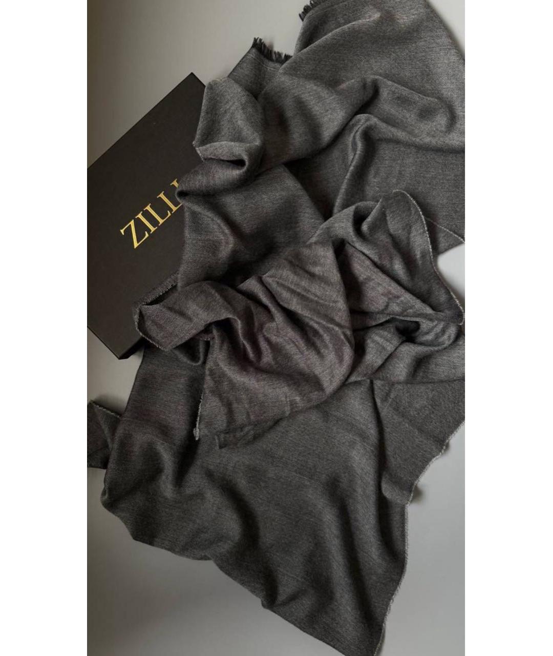 ZILLI Антрацитовый шарф, фото 2