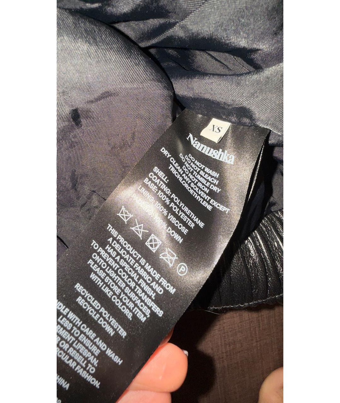 NANUSHKA Черный полиэстеровый пуховик, фото 5
