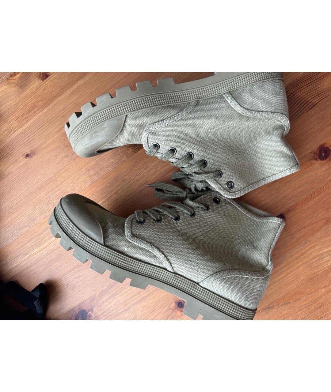 CELINE Хаки текстильные кеды, фото 3