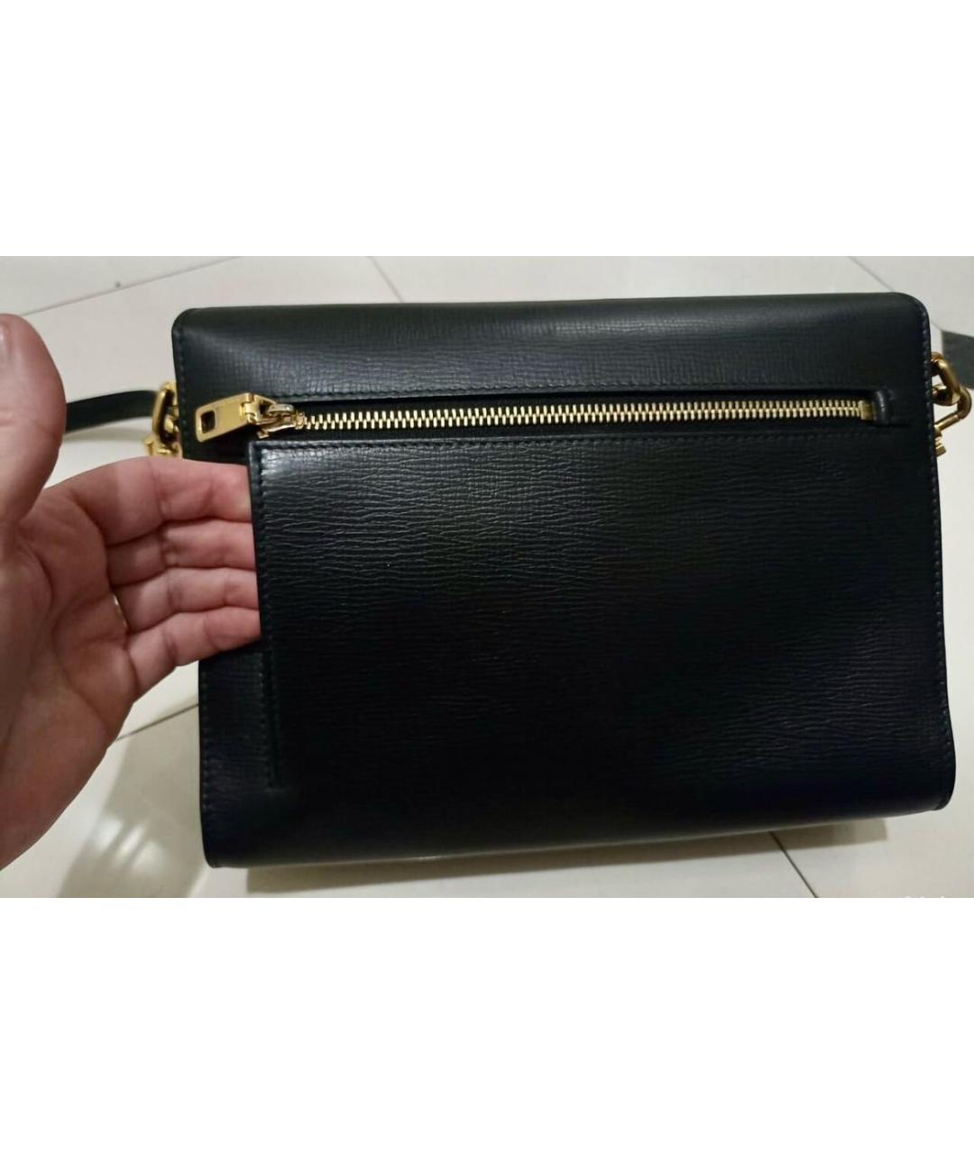 DOLCE&GABBANA Черная кожаная сумка через плечо, фото 4