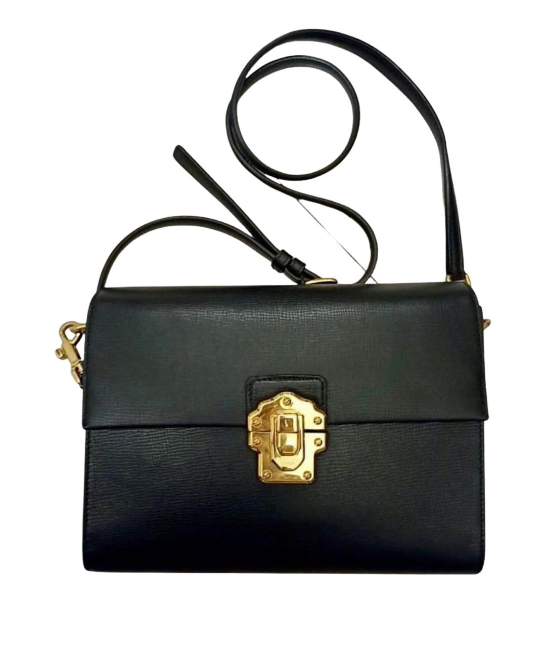 DOLCE&GABBANA Черная кожаная сумка через плечо, фото 1