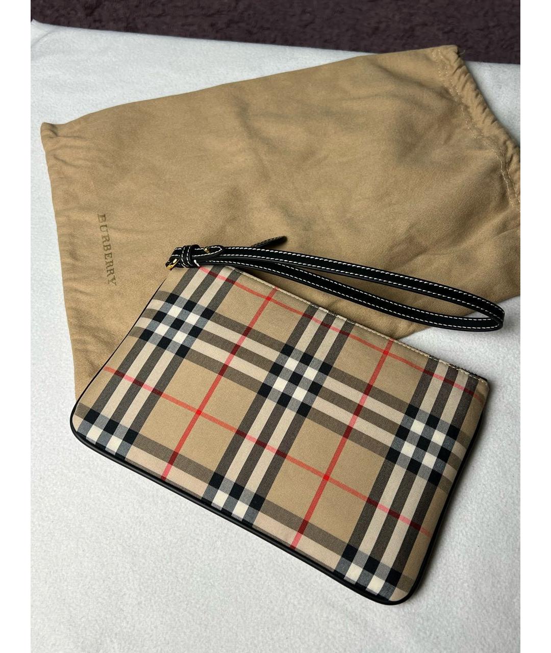 BURBERRY Бежевая хлопковая косметичка, фото 2
