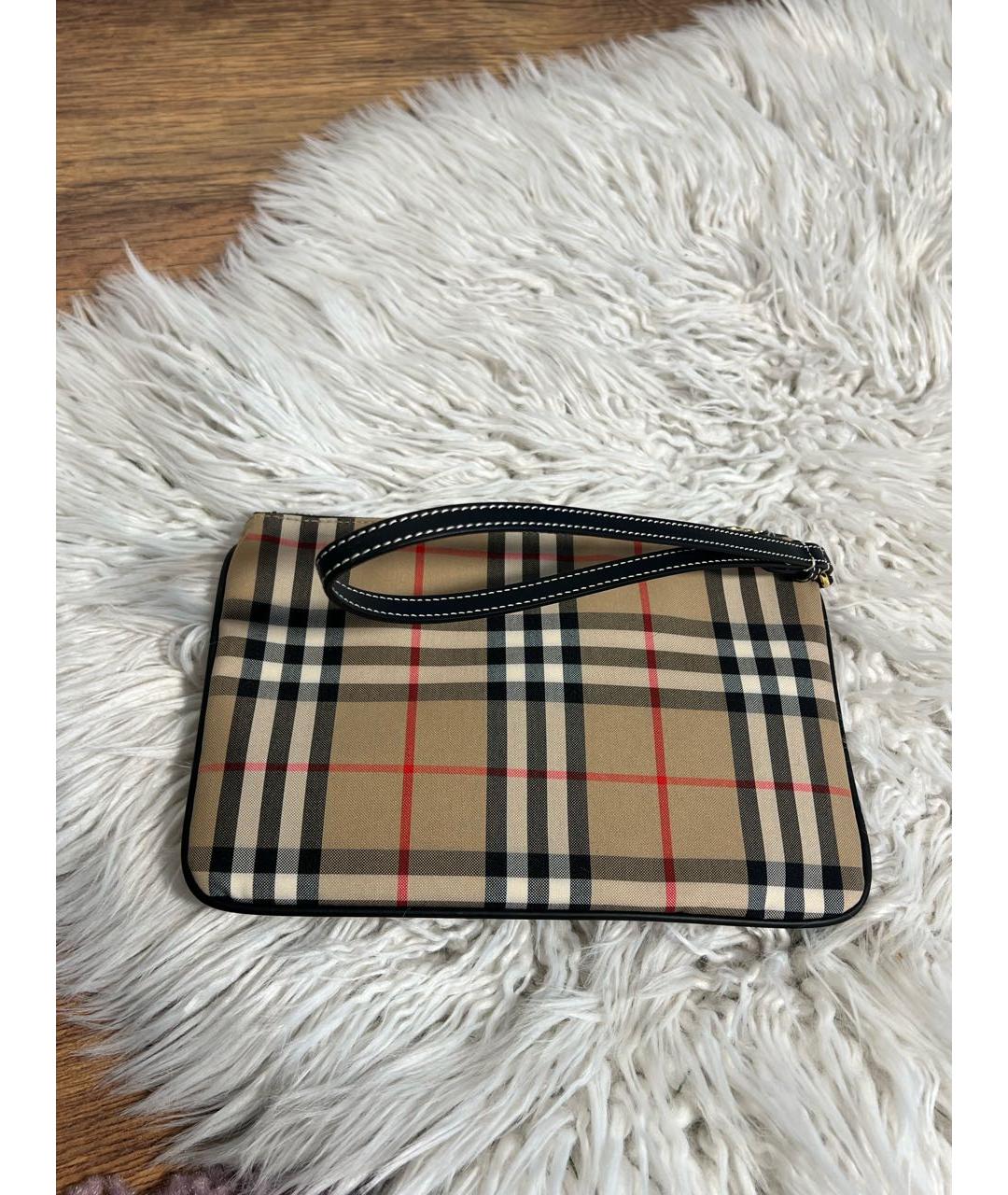 BURBERRY Бежевая хлопковая косметичка, фото 4