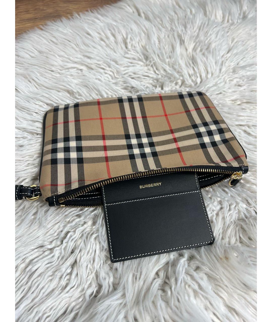 BURBERRY Бежевая хлопковая косметичка, фото 3