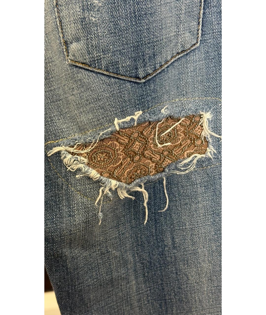 JUST CAVALLI Голубые прямые джинсы, фото 4