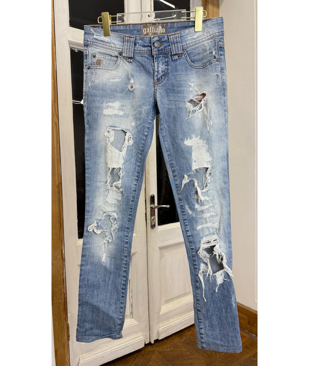 JOHN GALLIANO Голубые прямые джинсы, фото 6