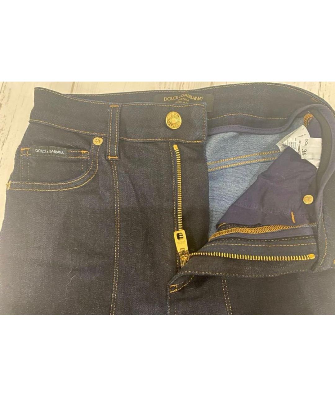 DOLCE&GABBANA Темно-синие хлопковые джинсы слим, фото 4