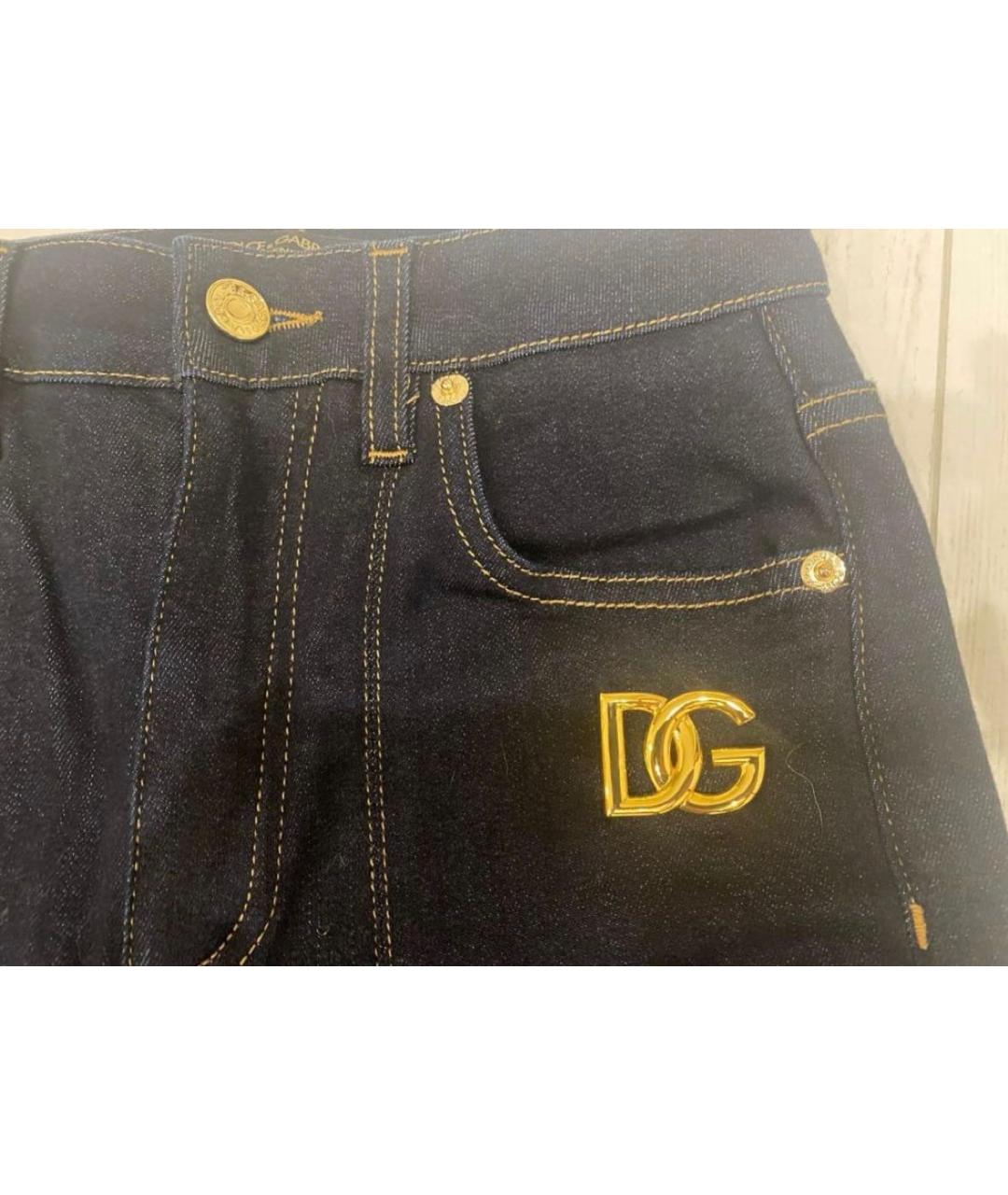 DOLCE&GABBANA Темно-синие хлопковые джинсы слим, фото 3