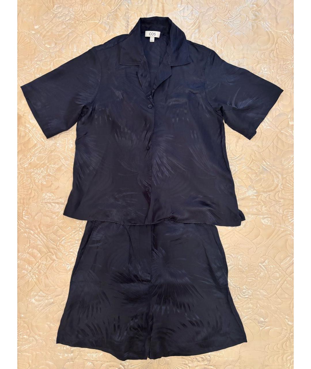 COS Темно-синий шелковый костюм с брюками, фото 5