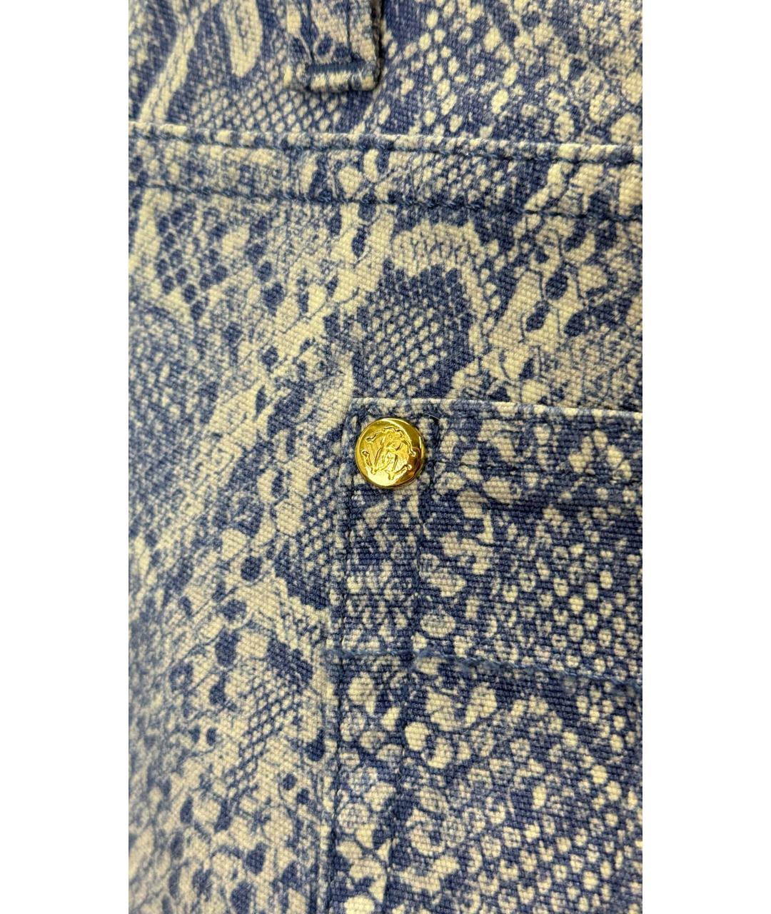 ROBERTO CAVALLI Голубые прямые джинсы, фото 4