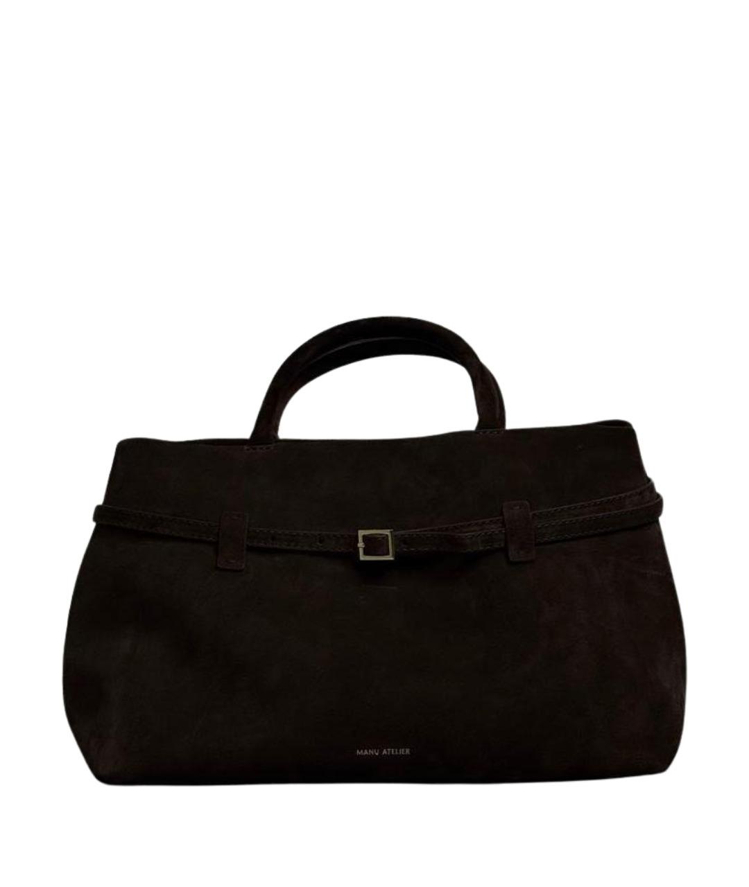 MANU ATELIER Коричневая замшевая сумка с короткими ручками, фото 1