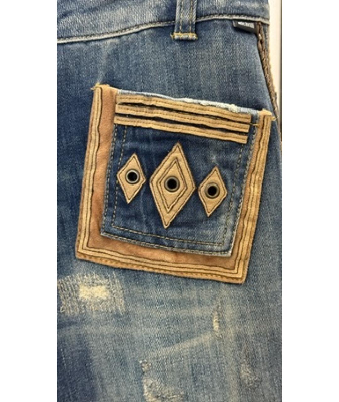 JUST CAVALLI Синие прямые джинсы, фото 5