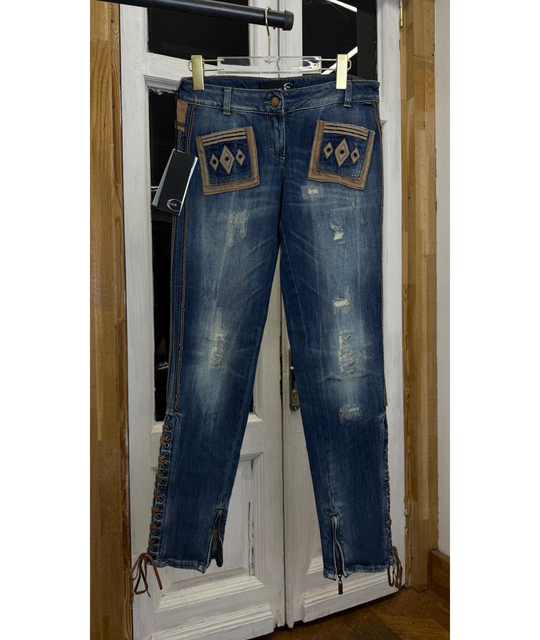JUST CAVALLI Синие прямые джинсы, фото 7