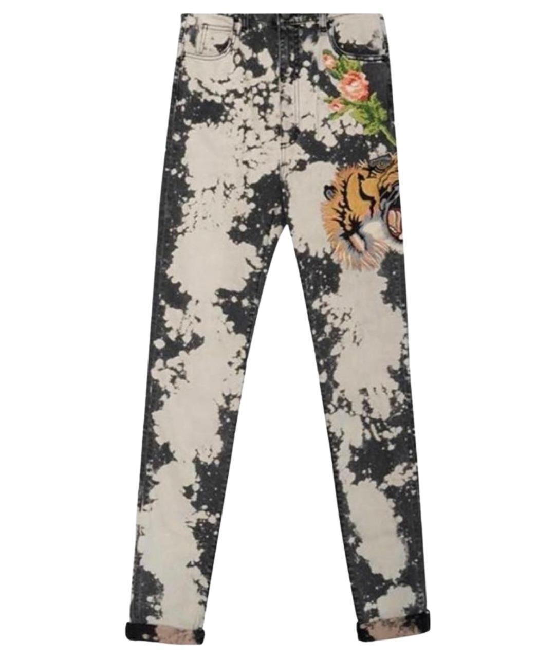 GUCCI Мульти хлопко-эластановые джинсы слим, фото 1