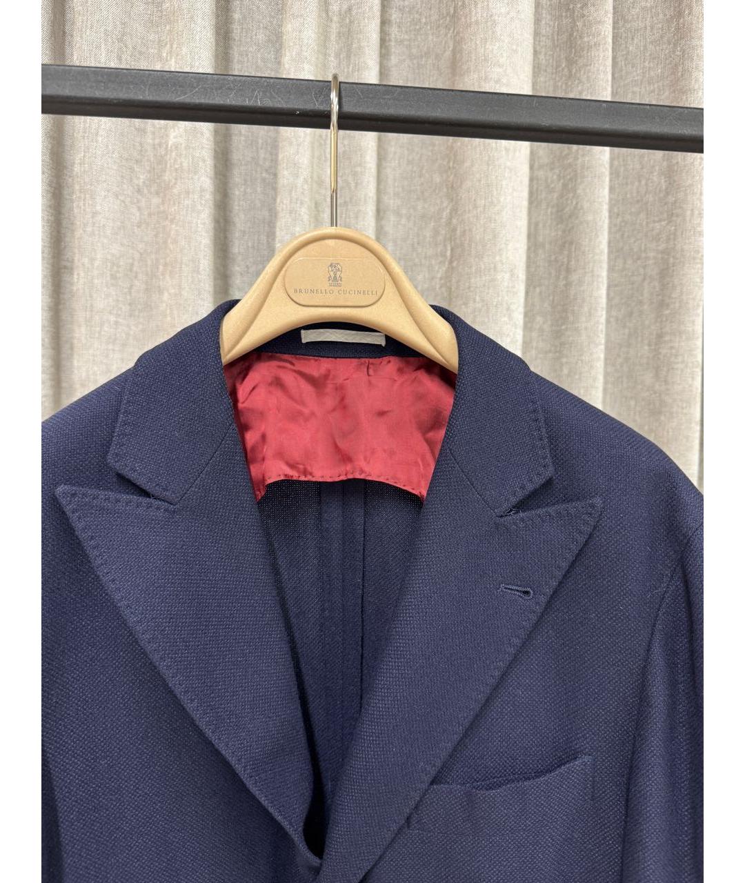 BRUNELLO CUCINELLI Темно-синий кашемировый пиджак, фото 6