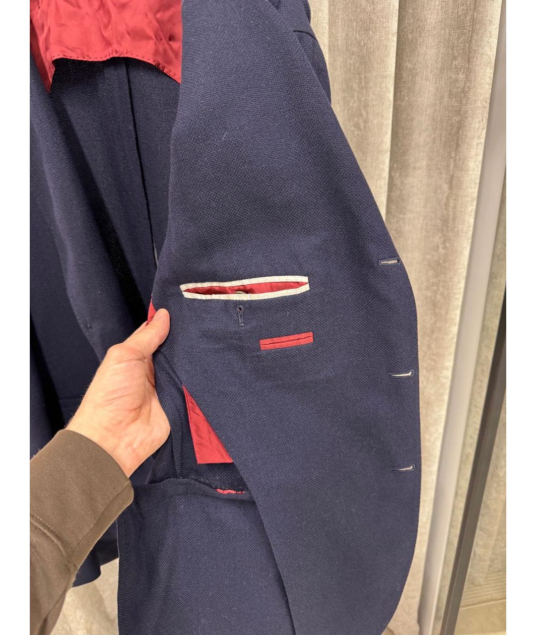 BRUNELLO CUCINELLI Темно-синий кашемировый пиджак, фото 5