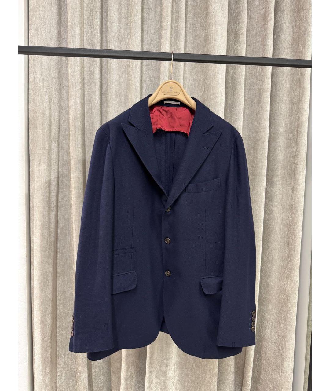 BRUNELLO CUCINELLI Темно-синий кашемировый пиджак, фото 7