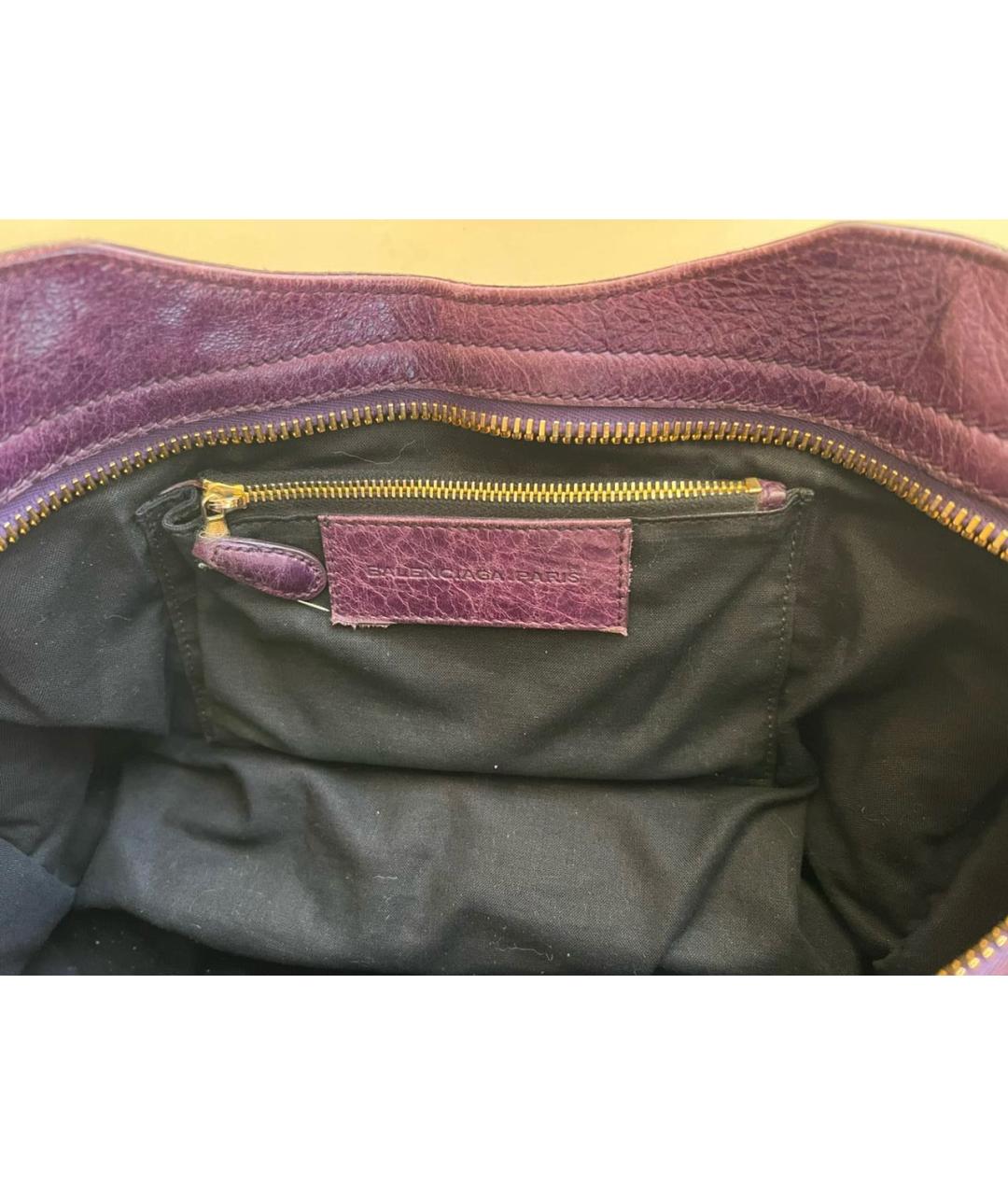 BALENCIAGA Фиолетовая кожаная сумка с короткими ручками, фото 4