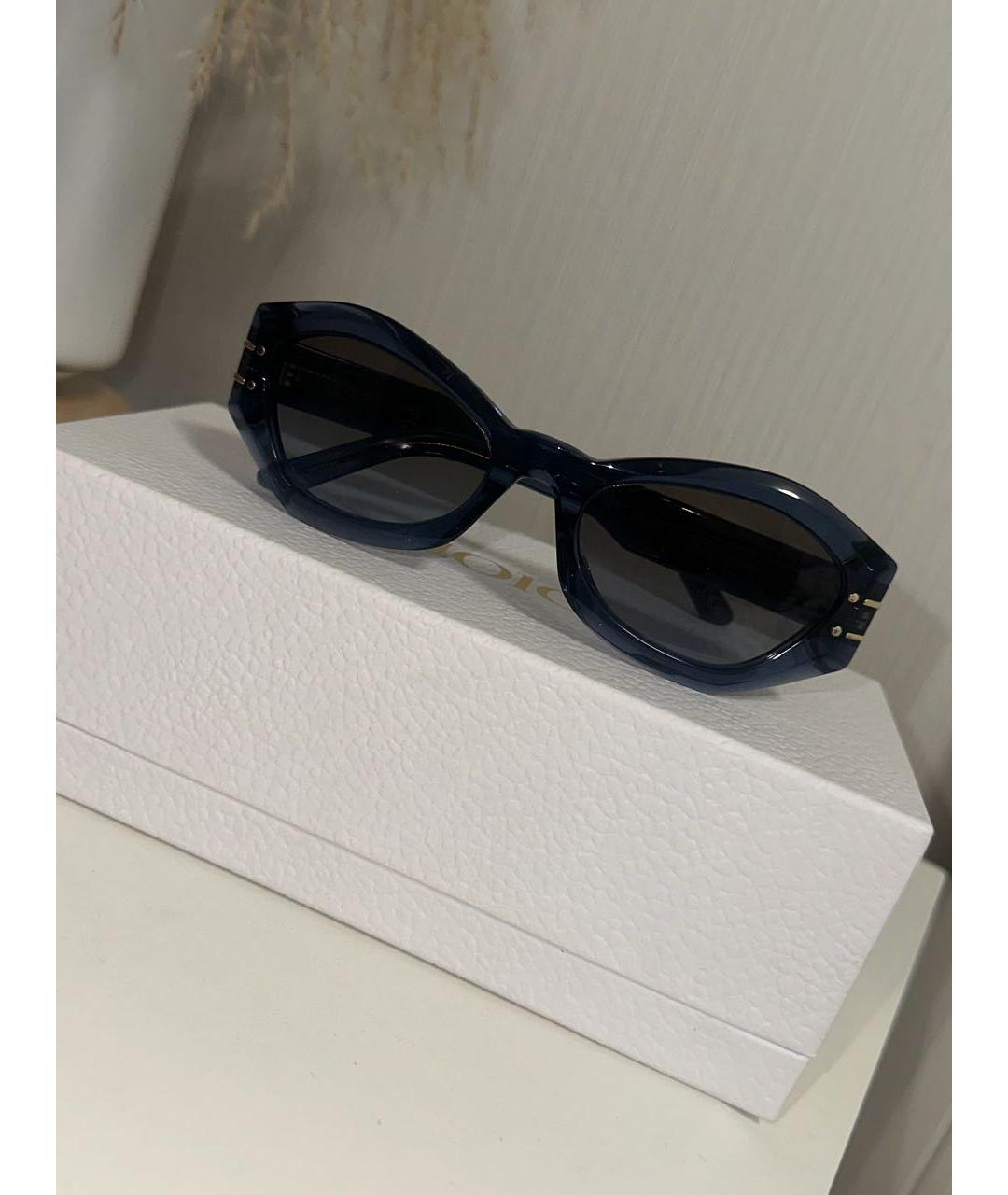 CHRISTIAN DIOR Темно-синие пластиковые солнцезащитные очки, фото 2