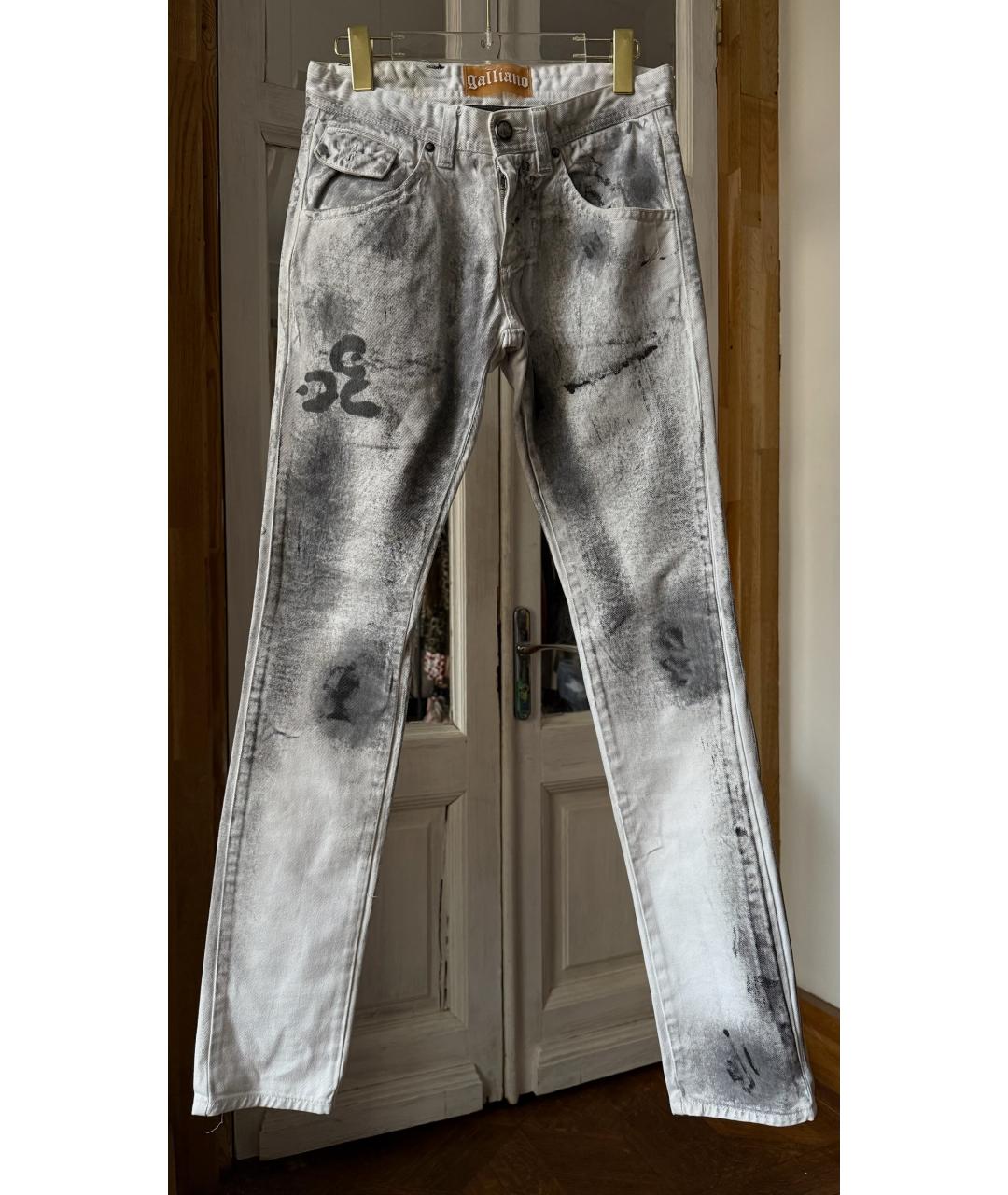 JOHN GALLIANO Серые прямые джинсы, фото 6