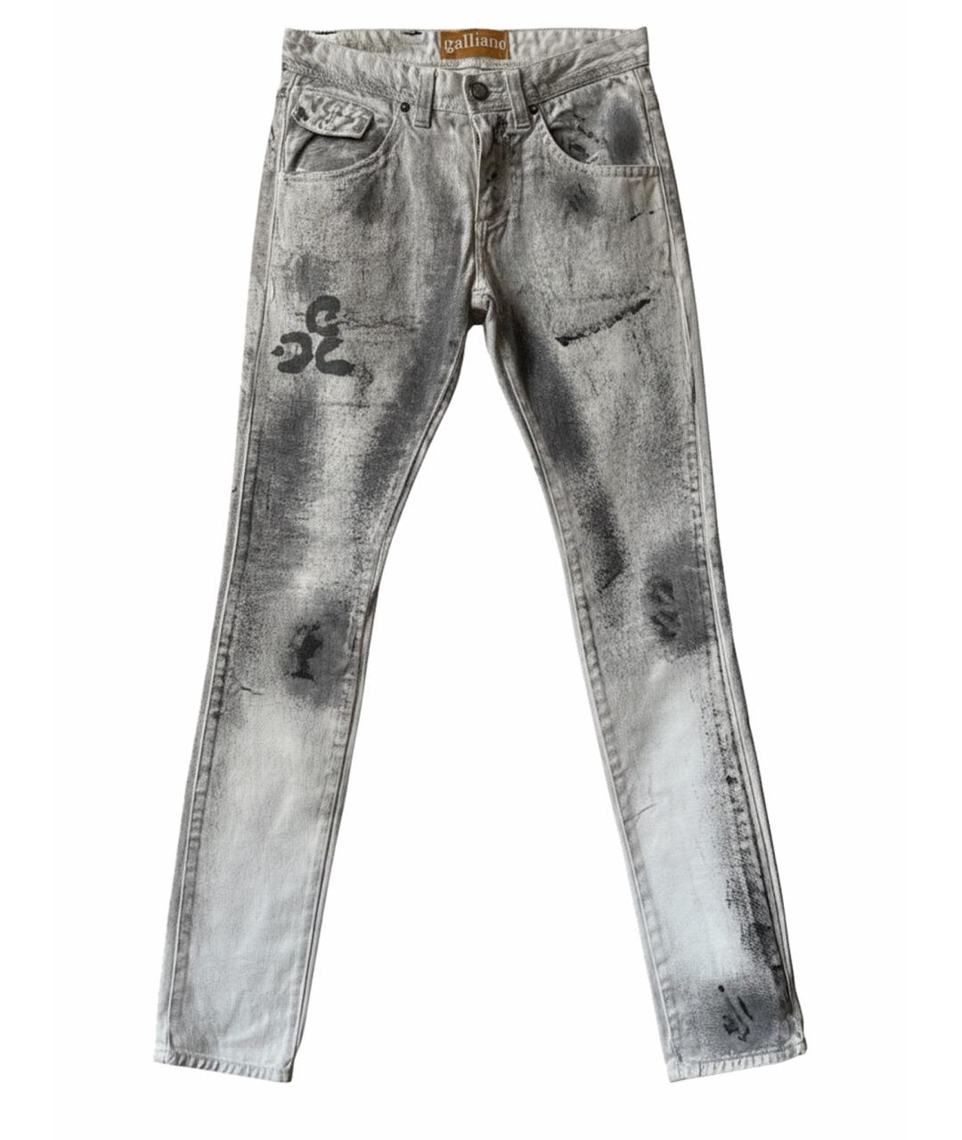 JOHN GALLIANO Серые прямые джинсы, фото 1