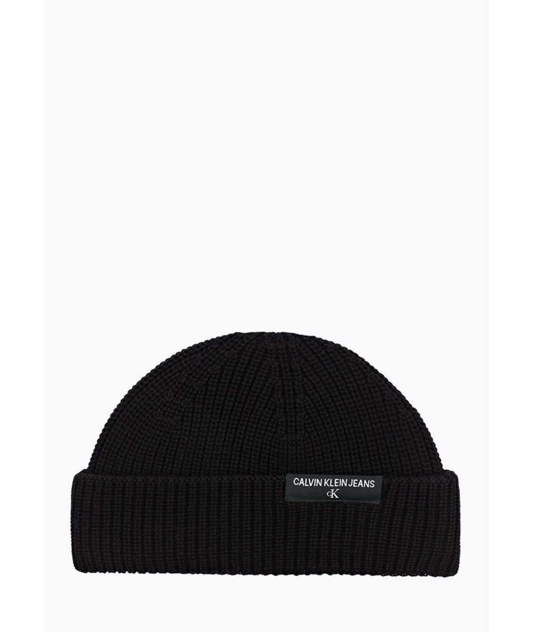 CALVIN KLEIN Черная хлопковая шапка, фото 3