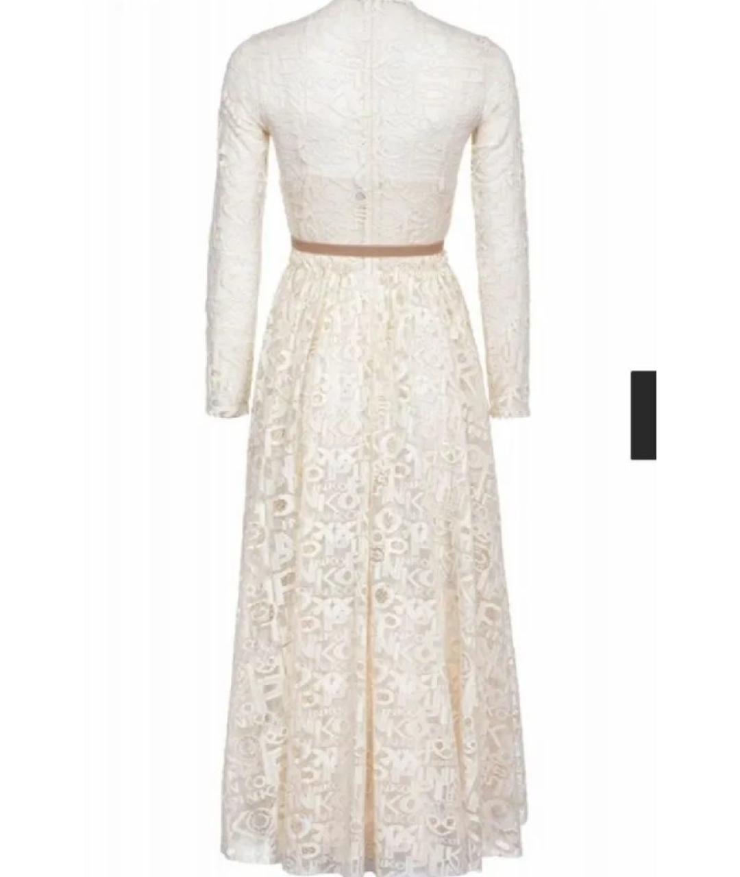 PINKO Бежевое хлопковое вечернее платье, фото 2