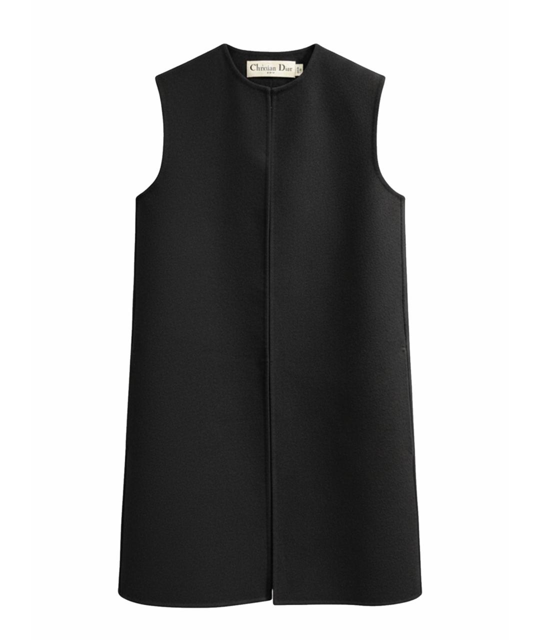 CHRISTIAN DIOR Черная шерстяная жилетка, фото 1