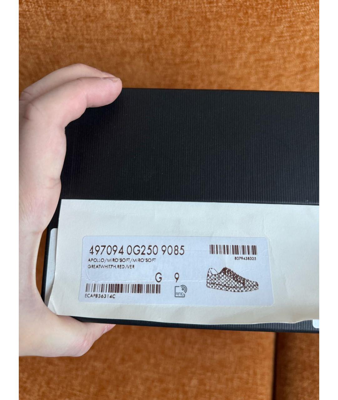 GUCCI Белые кожаные низкие кроссовки / кеды, фото 7