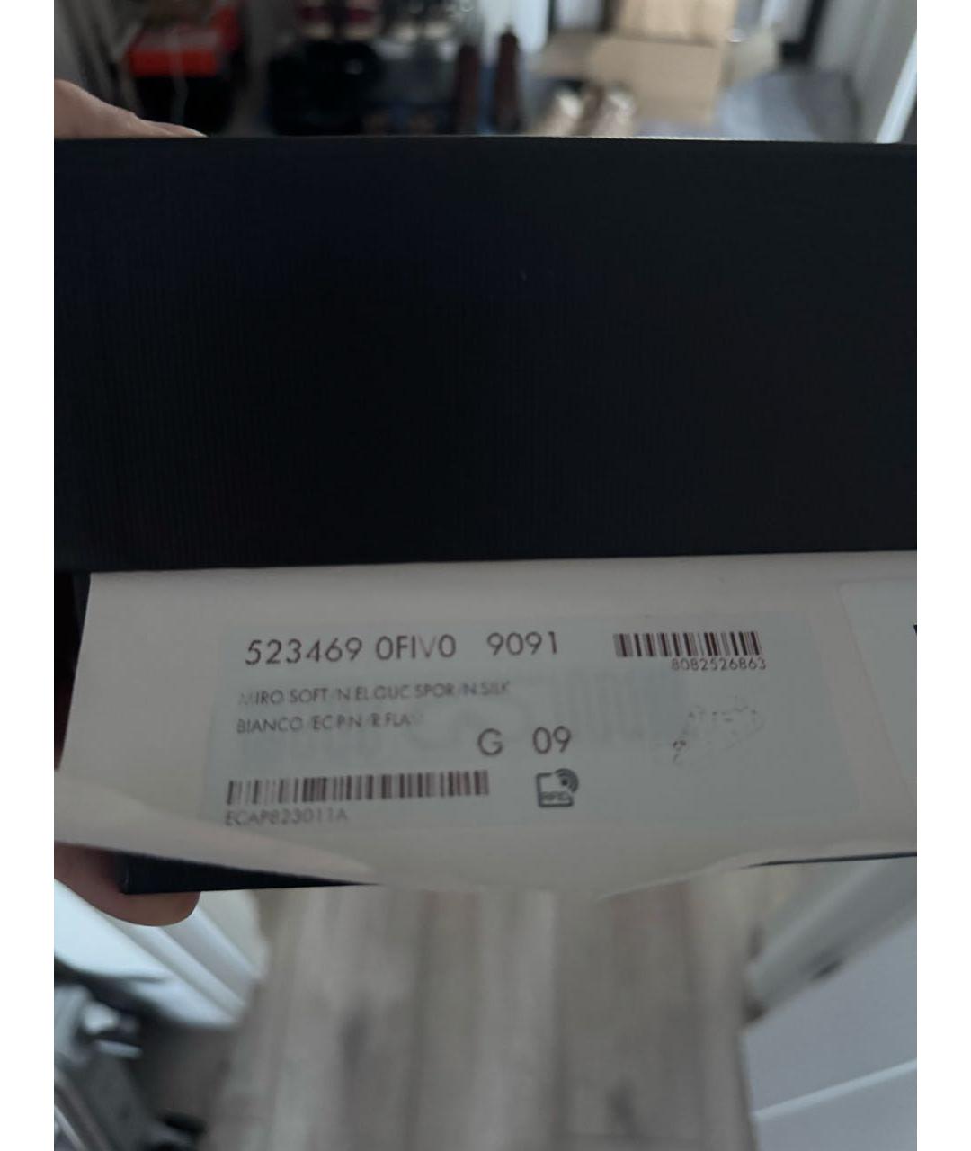 GUCCI Белые кожаные низкие кроссовки / кеды, фото 8