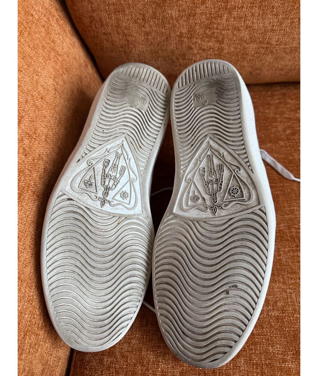 GUCCI Белые кожаные низкие кроссовки / кеды, фото 7