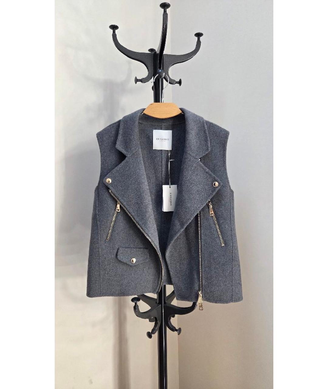 ERMANNO FIRENZE Серый шерстяной жилет, фото 5