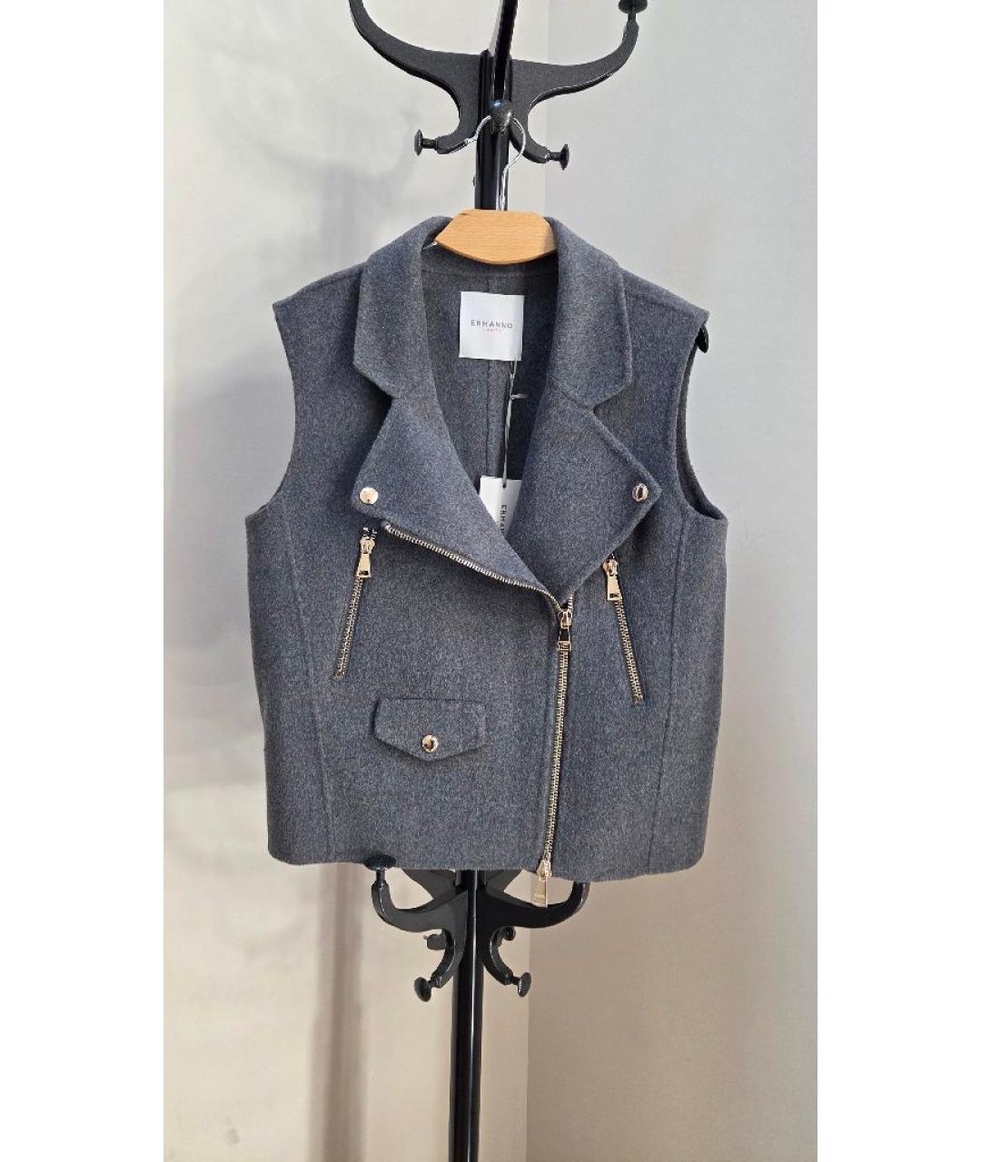 ERMANNO FIRENZE Серый шерстяной жилет, фото 8