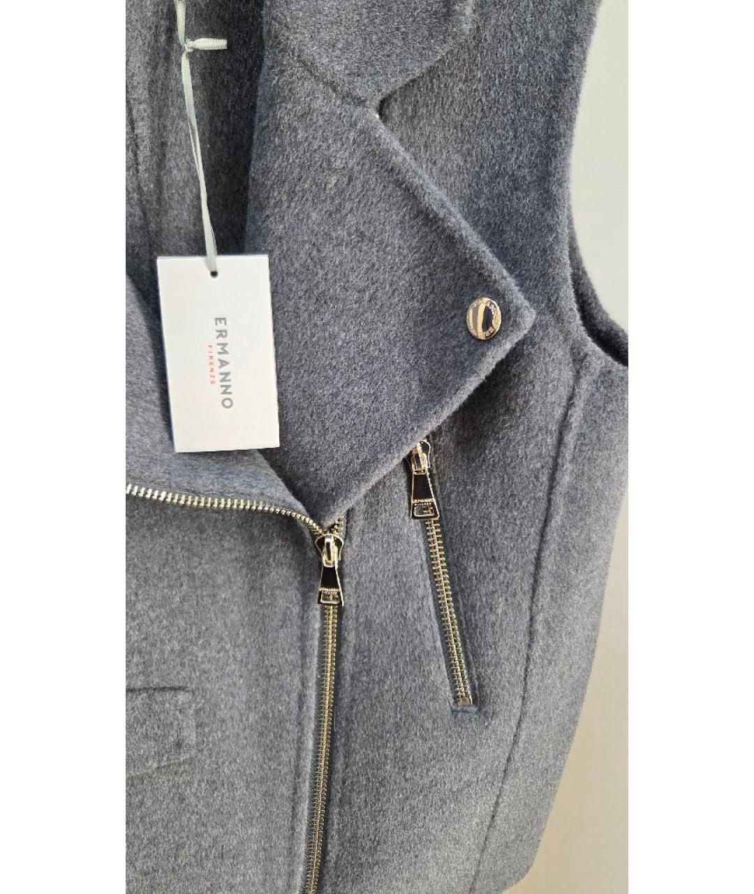 ERMANNO FIRENZE Серый шерстяной жилет, фото 4
